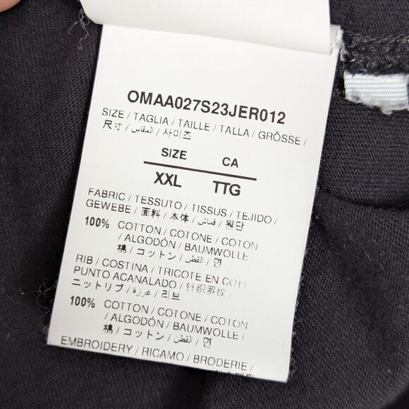 Off-White Scribble Diag Slim Tee Black White XXL Virgil Abloh Streetwear - Picture 6 of 13